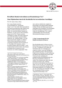 Bewaffnete Bundeswehrsoldaten am Brandenburger Tor? - Zum Objektschutz durch die Streitkräfte bei terroristischen Anschlägen