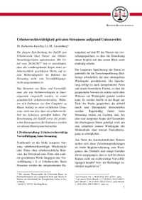 Urheberrechtswidrigkeit privaten Streamens aufgrund Unionsrechts