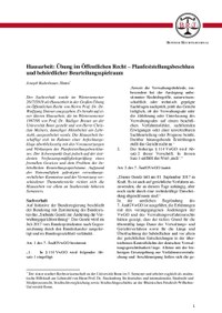 Hausarbeit: Übung im Öffentlichen Recht – Planfeststellungsbeschluss und behördlicher Beurteilungsspielraum