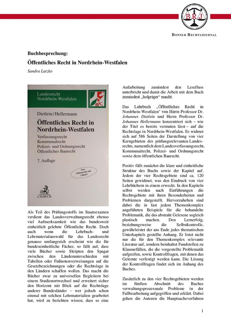 Dietlein/Hellermann – Öffentliches Recht in Nordrhein-Westfalen