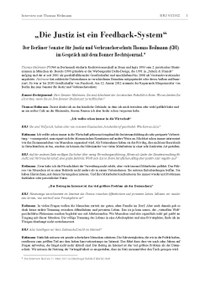 Interview mit dem Berliner Senator für Justiz und Verbraucherschutz  Thomas Heilmann