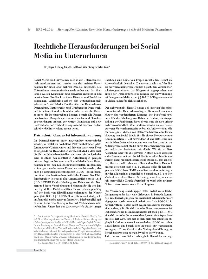 Dr. Jürgen Hartung / Isabel Hexel / Georg Lecheler