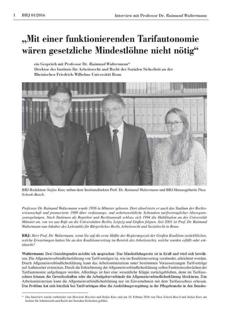 "Mit einer funktionierenden Tarifautonomie wären gesetzliche Mindestlöhne nicht nötig“