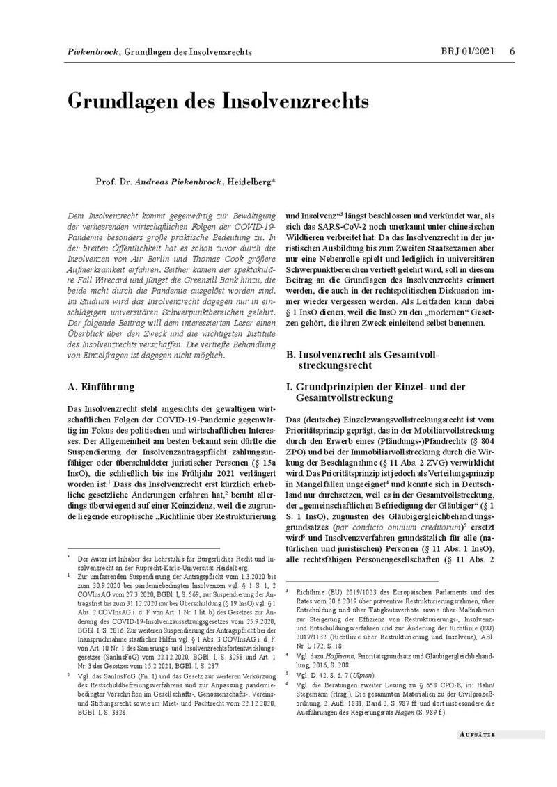 Prof. Dr. Andreas Piekenbrock