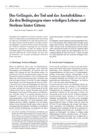 Das Gefängnis, der Tod und das Anstaltsklima – Zu den Bedingungen eines würdigen Lebens und Sterbens hinter Gittern