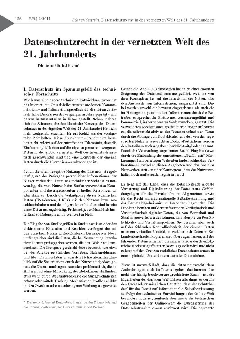 Peter Schaar / Jost Onstein