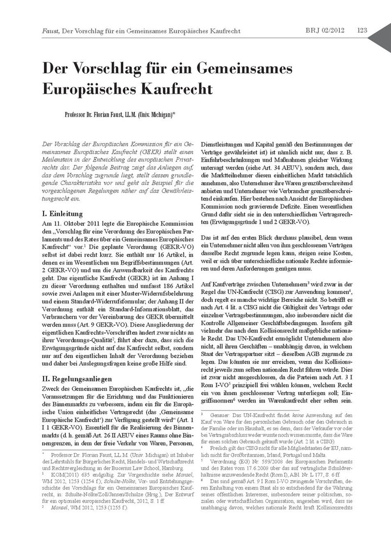 Prof. Dr. Florian Faust, LL.M.