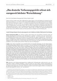 „Das deutsche Verfassungsgericht erfreut sich europaweit höchster Wertschätzung“