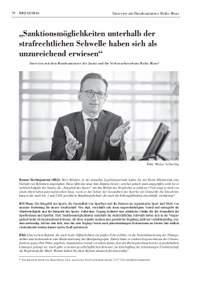 "Sanktionsmöglichkeiten unterhalb der strafrechtlichen Schwelle haben sich als unzureichend erwiesen"
