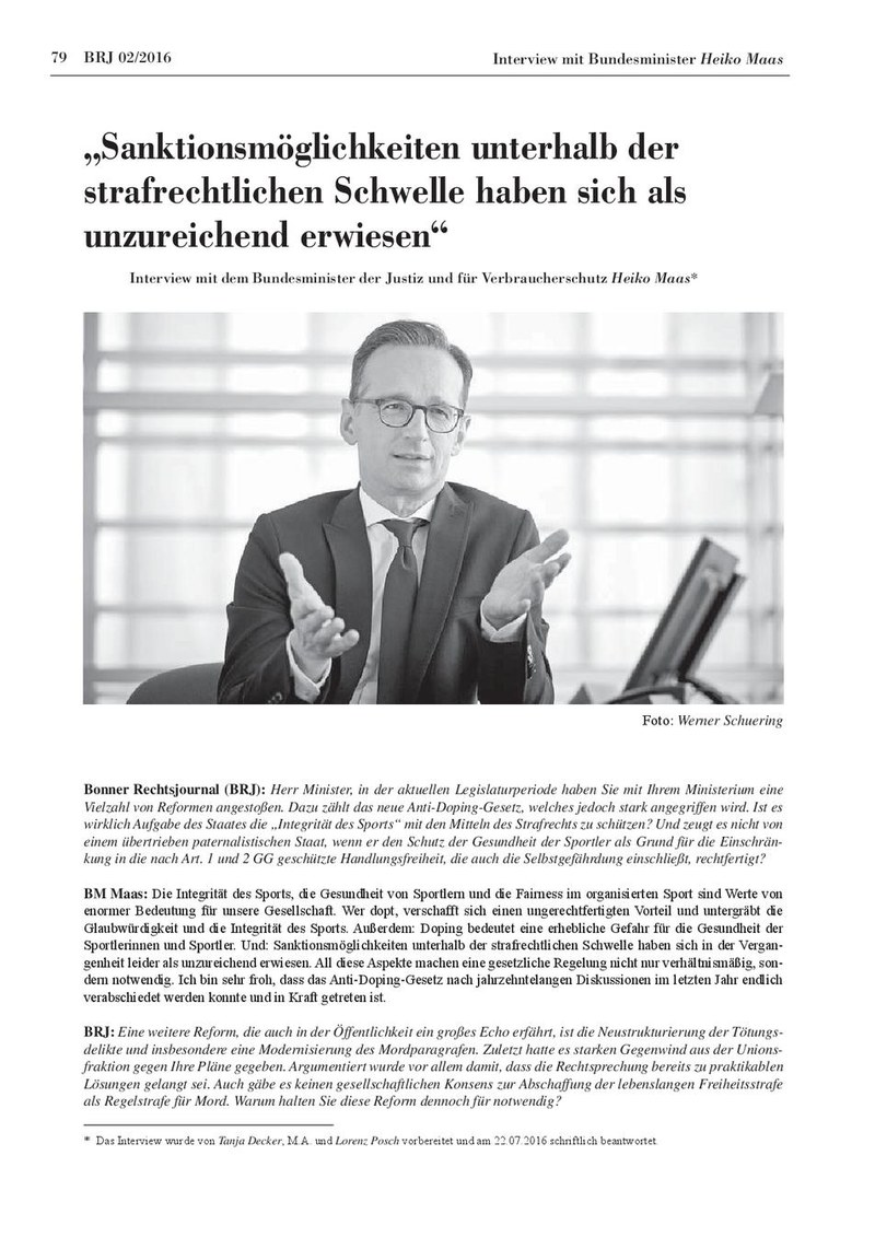 "Sanktionsmöglichkeiten unterhalb der strafrechtlichen Schwelle haben sich als unzureichend erwiesen"