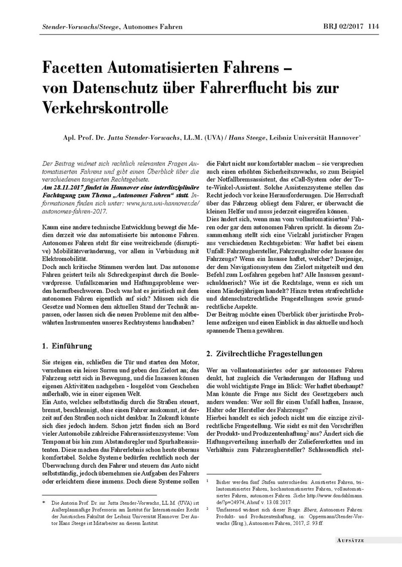 Prof. Dr. Jutta Stender-Vorwachs/Hans Steege