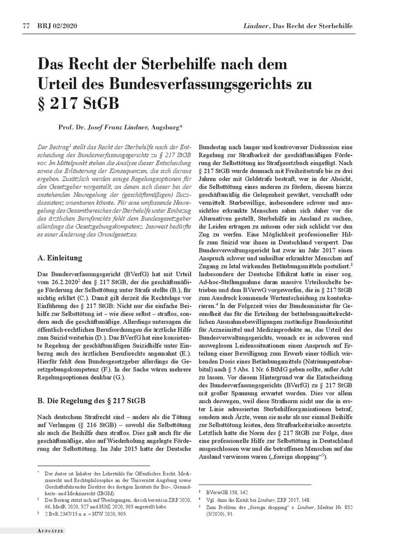 Prof. Dr. Josef Franz Lindner