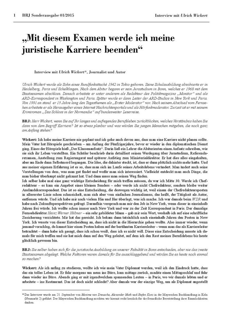 "Mit diesem Examen werde ich meine juristische Karriere beenden"
