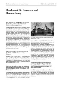 Das Bundesamt für Bauwesen und Raumordnung