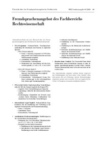 Fremdsprachenangebot des Fachbereichs Rechtswissenschaft