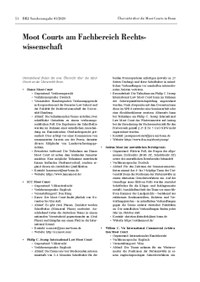 Moot Courts am Fachbereich Rechtswissenschaft