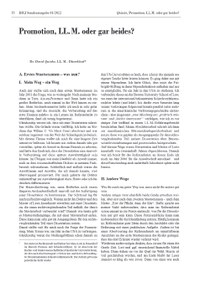 Promotion, LL. M. oder gar beides?